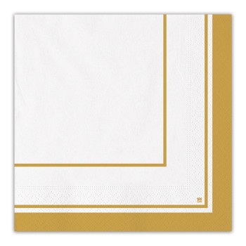 Tovaglioli carta Cm. 33x33 Classic Oro - Blister 20 pezzi