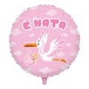 Palloncino mylar rotondo 18" Cm. 45 - Cicogna E' Nata