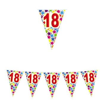 Festone bandierine pvc 18 anni Stardust - Mt. 6