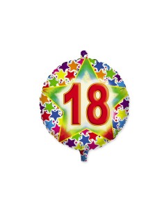 Palloncino mylar rotondo 18" Cm. 45 - 18 Anni Stardust
