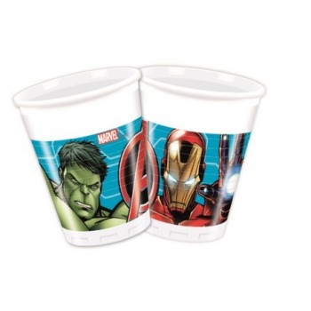 Bicchieri plastica Avengers - Blister 8 pezzi