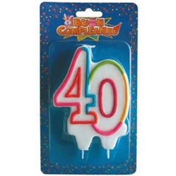 Candelina per torta numero 40 multicolor Cm. 12