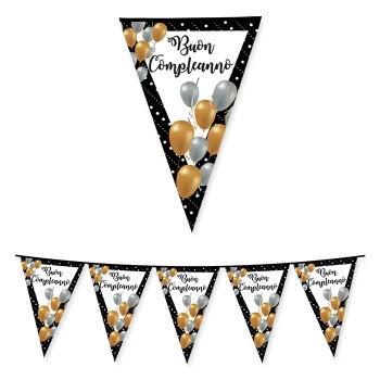 Festone bandierine pvc Buon Compleanno Prestige - Mt. 6