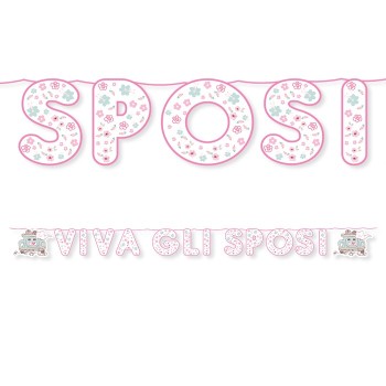 Festone lettere "W Gli sposi" Mt. 6