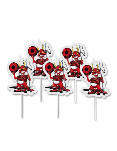 Candeline per torta picks "Rossonero" Cm. 8 - Blister 5 pezzi