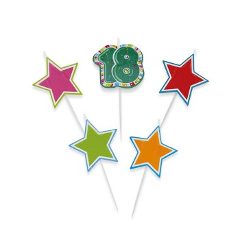 Candeline per torta picks "18 Anni" Cm. 8 - Blister 5 pezzi