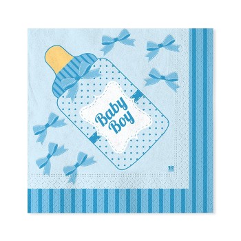 Tovaglioli carta Cm. 33x33 Biberon Baby Boy - Blister 20 pezzi