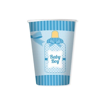 Bicchieri carta 200cc. Baby Boy - Blister 8 pezzi