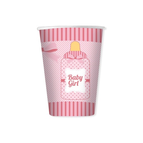 Bicchieri carta 200cc. Baby Girl - Blister 8 pezzi