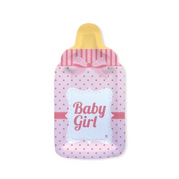 Piatti carta sagomati Cm. 13x26 Baby Girl - Blister 8 pezzi