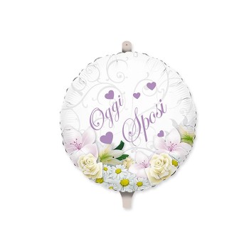Palloncino mylar rotondo 18" Cm. 45 - Oggi Sposi Bouquet