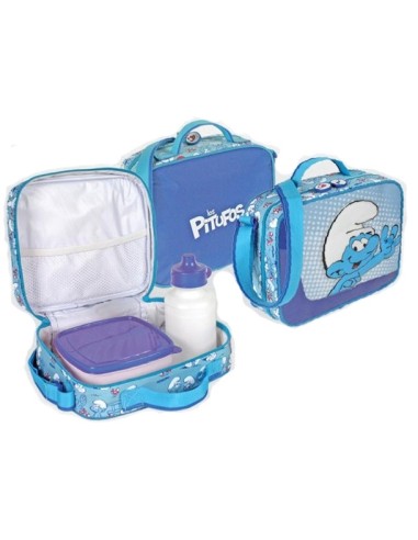 Borsa portamerenda termica Puffi blu con...