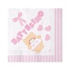 Tovaglioli carta Cm. 33x33 Battesimo Teddy Rosa - Blister 20 pezzi